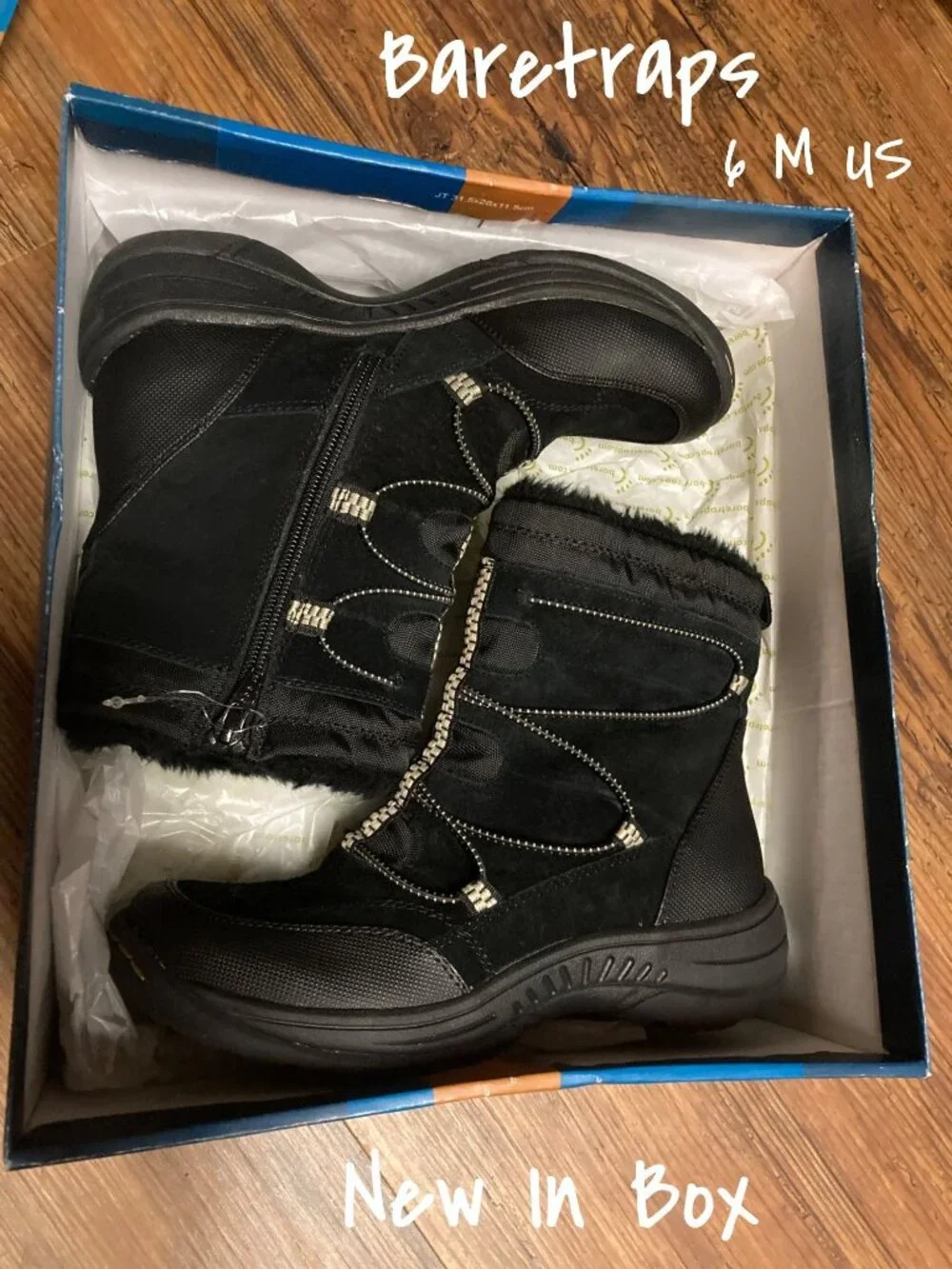 Baretraps Water Resistant Winter Boots Black Size 6 M - New in Box